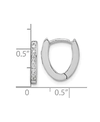 Curata Jewelry 18k Yellow or White Gold 0.16cttw Diamond Wishbone Hoop Earrings -15x12mm .16 dwt