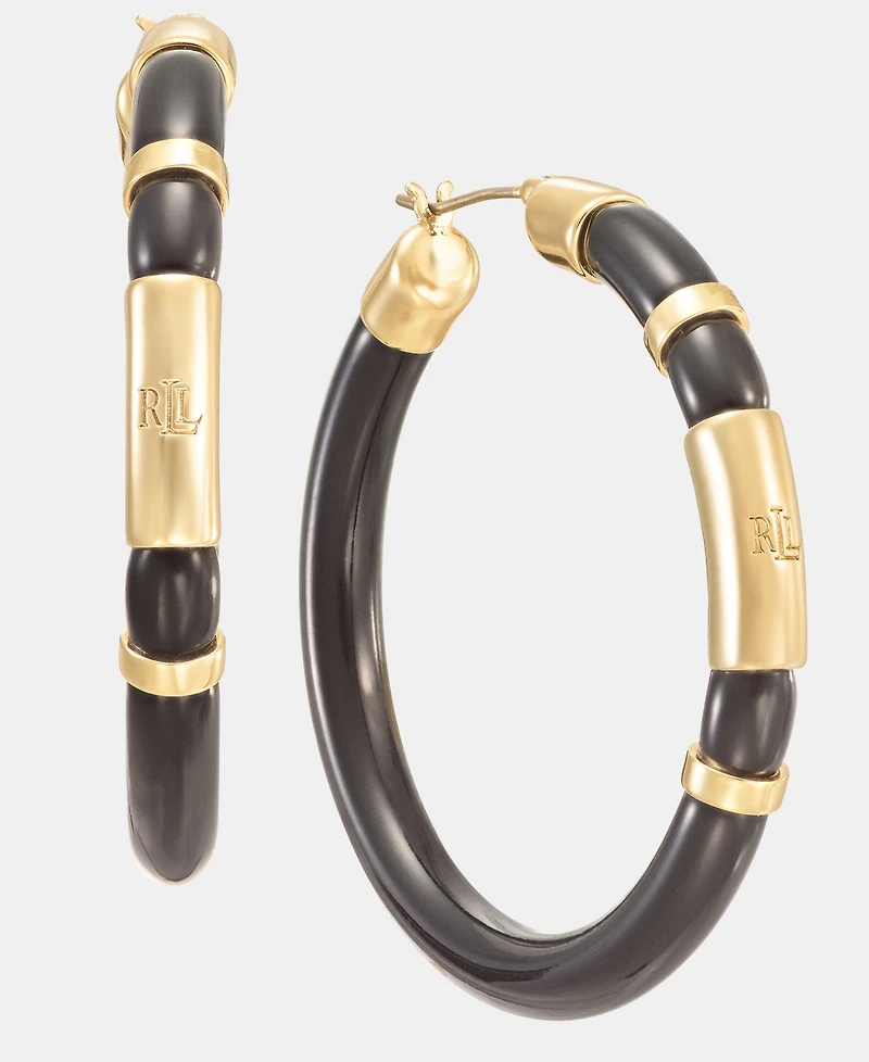 Lauren Ralph Lauren Medium Color Inlay Hoop Earrings