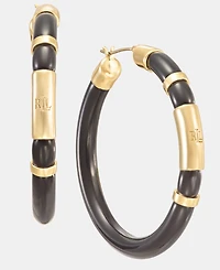 Lauren Ralph Lauren Medium Color Inlay Hoop Earrings