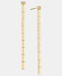 Lauren Ralph Lauren Pave Bead Textured Linear Drop Earrings