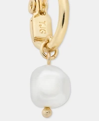 Lauren Ralph Lauren Imitation Pearl Charm Clip-On Hoop Earrings