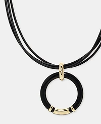 Lauren Ralph Lauren Color Ring Leather Pendant Necklace