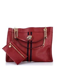 Pre-Owned Gucci Large Rajah Chain Tote Leather