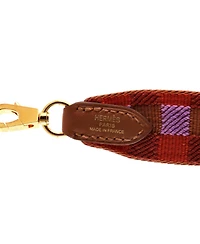 Pre-Owned Hermes Sangle Shoulder Strap Maxi Quadrille Canvas