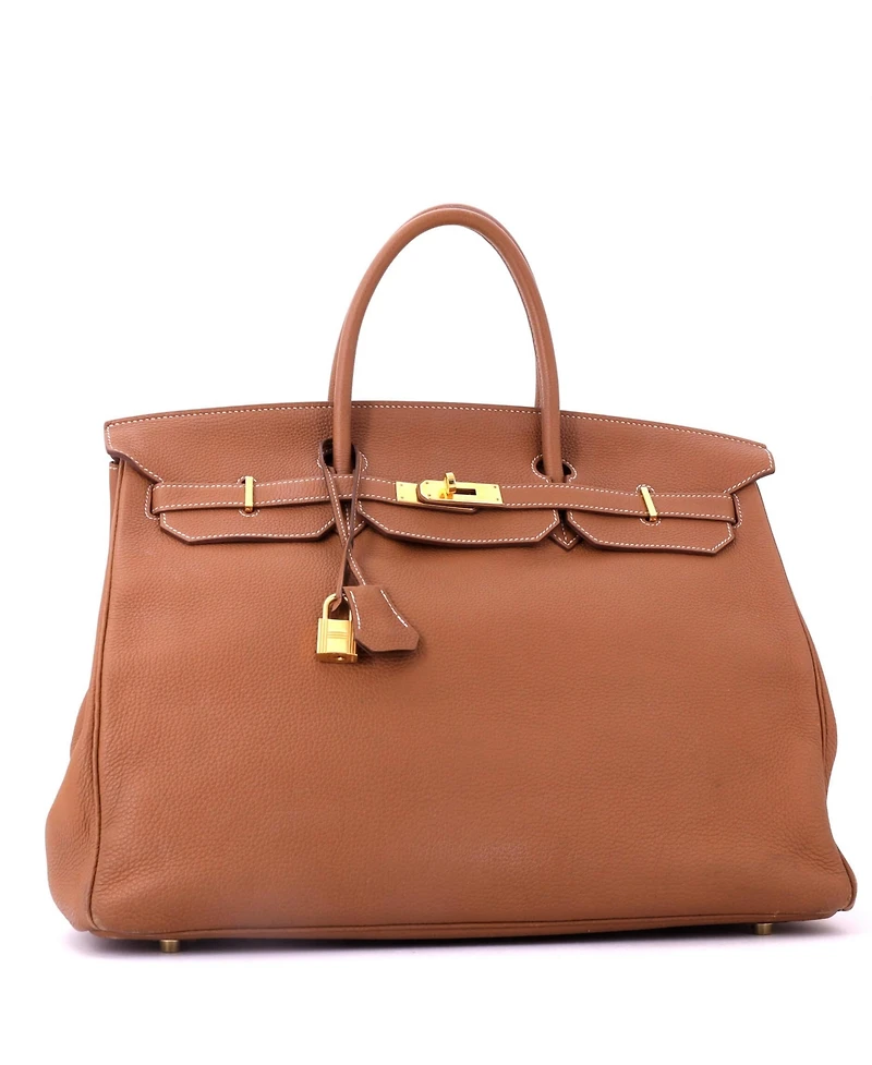Pre-Owned HERMES Birkin 40 Handbag Brown Togo with Gold Hardware