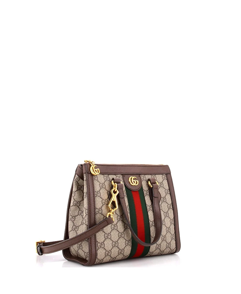Pre-Owned Gucci Small Ophidia Top Handle Tote Gg Coated Canvas