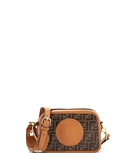 Pre-Owned Fendi Small Ff Logo Stamp Camera Bag Zucca Coated Canvas