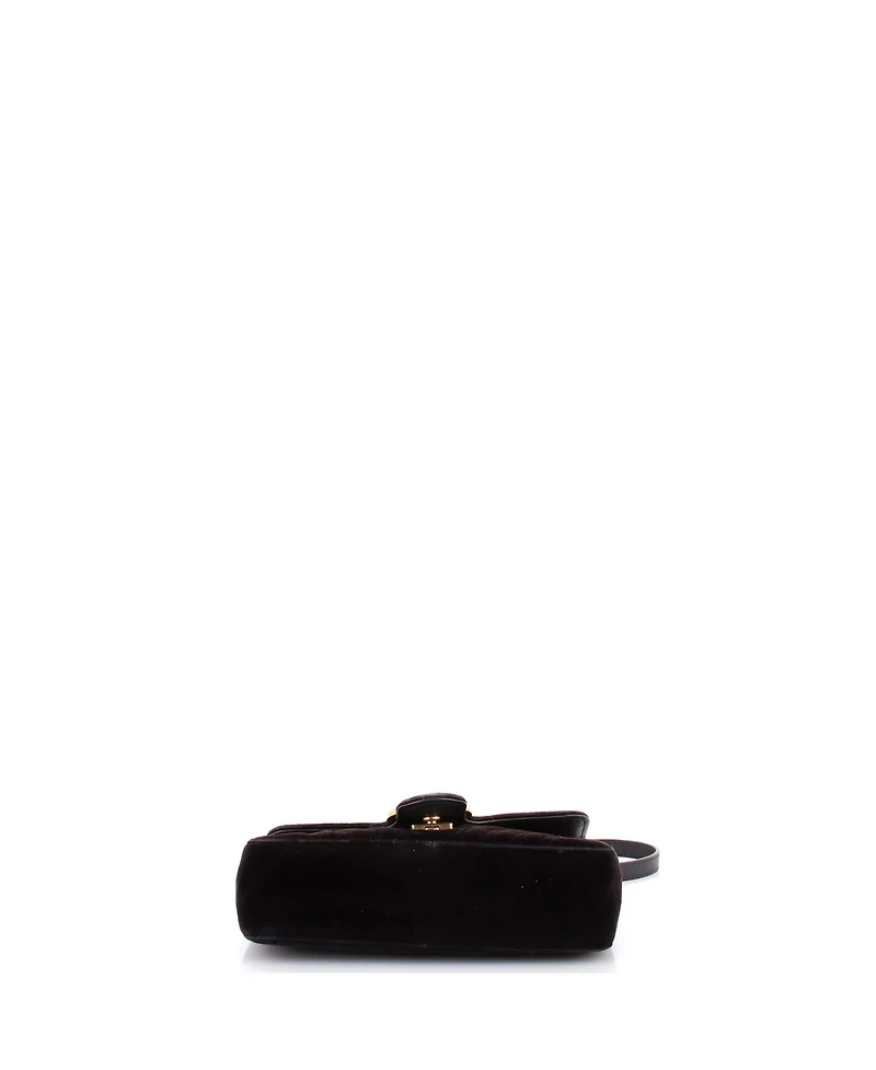 Pre-Owned Gucci Mini Gg Marmont Flap Bag Matelasse Velvet
