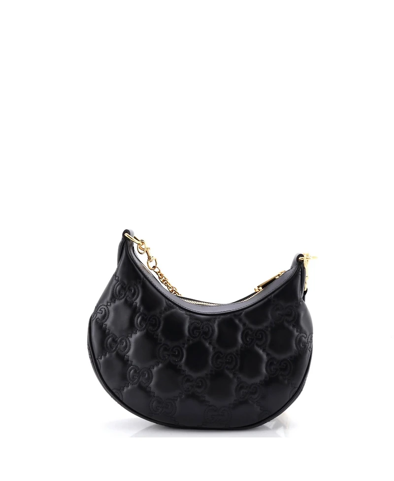 Pre-Owned Gucci Small Half Moon Hobo Gg Matelasse Leather