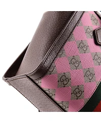 Pre-Owned Gucci Small Ophidia Top Handle Tote Geometric Gg Coated Canvas