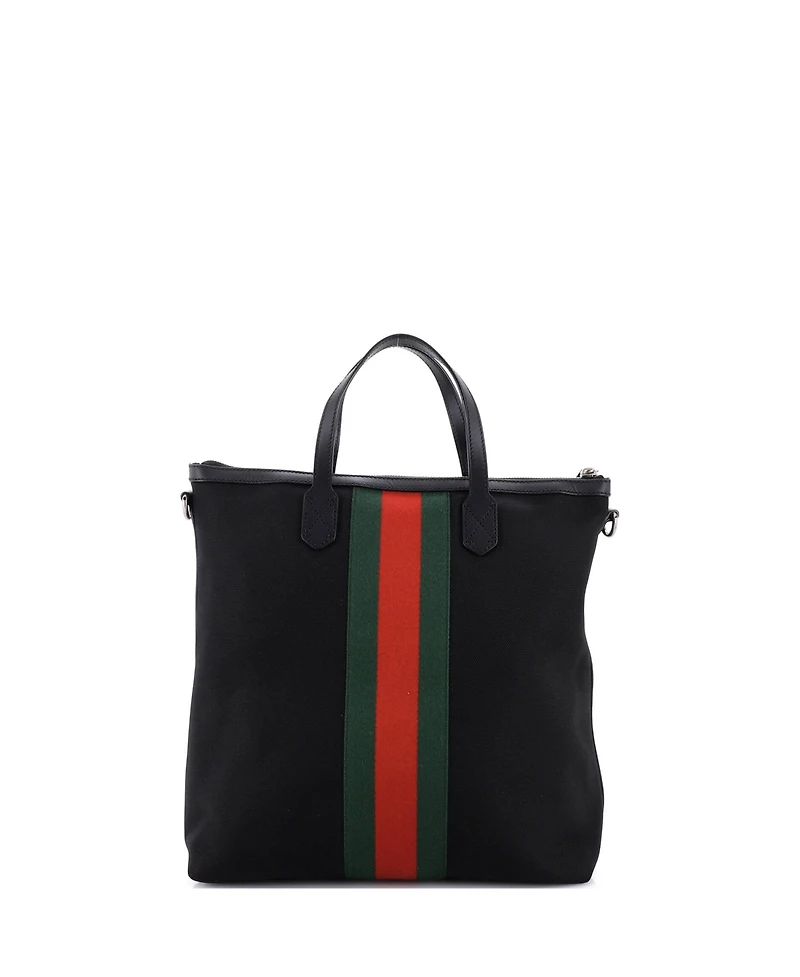 Pre-Owned Gucci Medium Web Zip Tote Techno Canvas