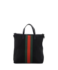 Pre-Owned Gucci Medium Web Zip Tote Techno Canvas