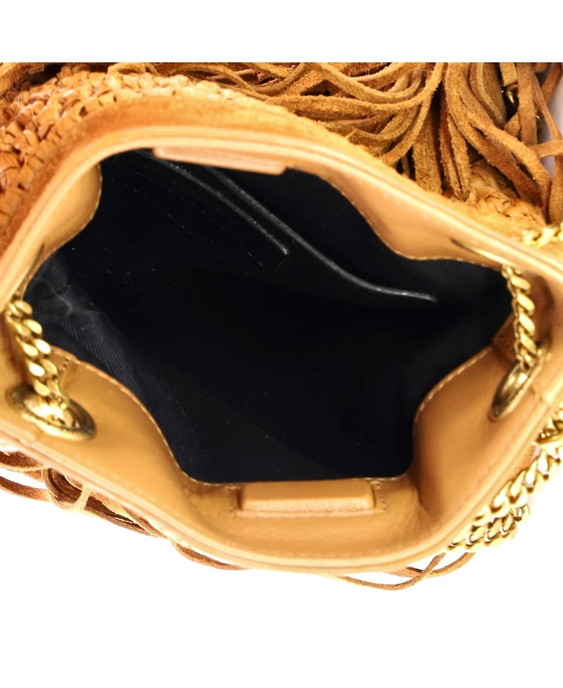 Pre-Owned Saint Laurent Small Grace Fringe Hobo Suede