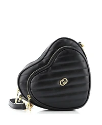 Pre-Owned Gucci Mini Interlocking G Heart Shoulder Bag Diagonal Quilted Leather