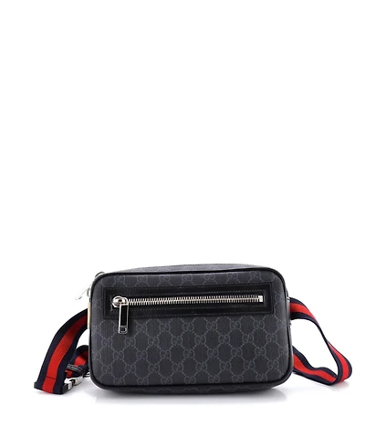 Pre-Owned Gucci Small Web Zip Belt Bag Gg Coated Canvas