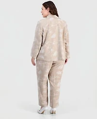 Kasper Plus Size Boxy Jacket Pull On Elastic Back Pants