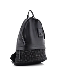 Pre-Owned Loewe Round Slim Backpack Leather and Anagram Jacquard