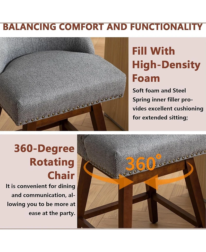 Rainsken Swivel Bar Stools Set of 2