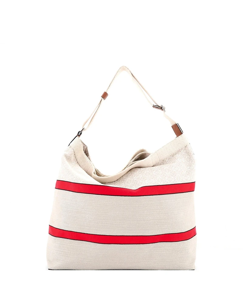 Pre-Owned Loewe Open Crossbody Tote Anagram Jacquard and Canvas