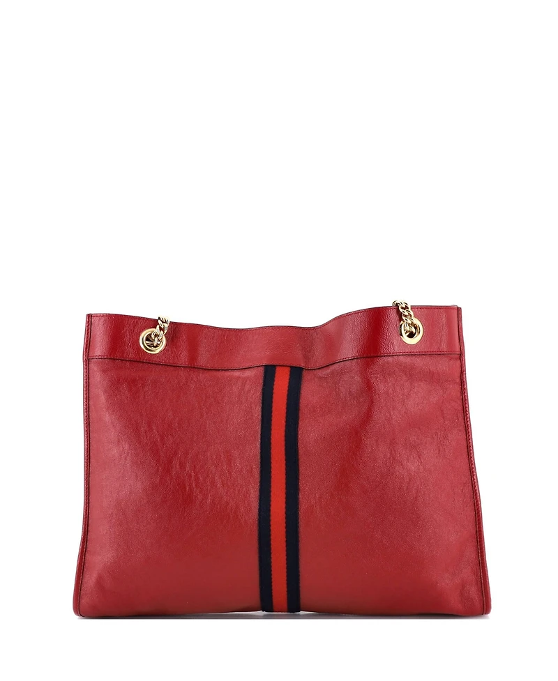Pre-Owned Gucci Large Rajah Chain Tote Leather