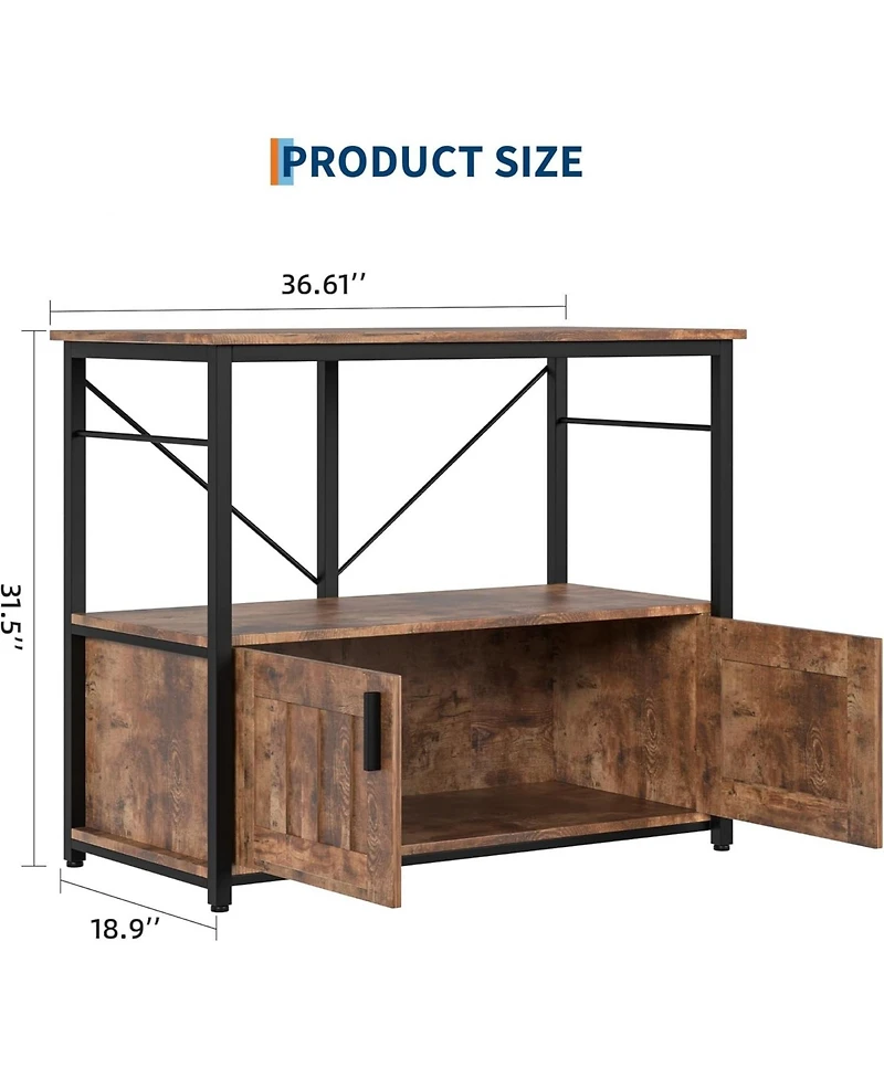 gaomon Heavy Duty Aquarium Stand for 40-50 Gallon Fish Tank - Metal & Wood Storage Cabinet Supports 660lbs Space Accessories Stylish Home