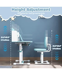 Sugift Kid's Study Desk and with Tilt Desktop and Pen Holder