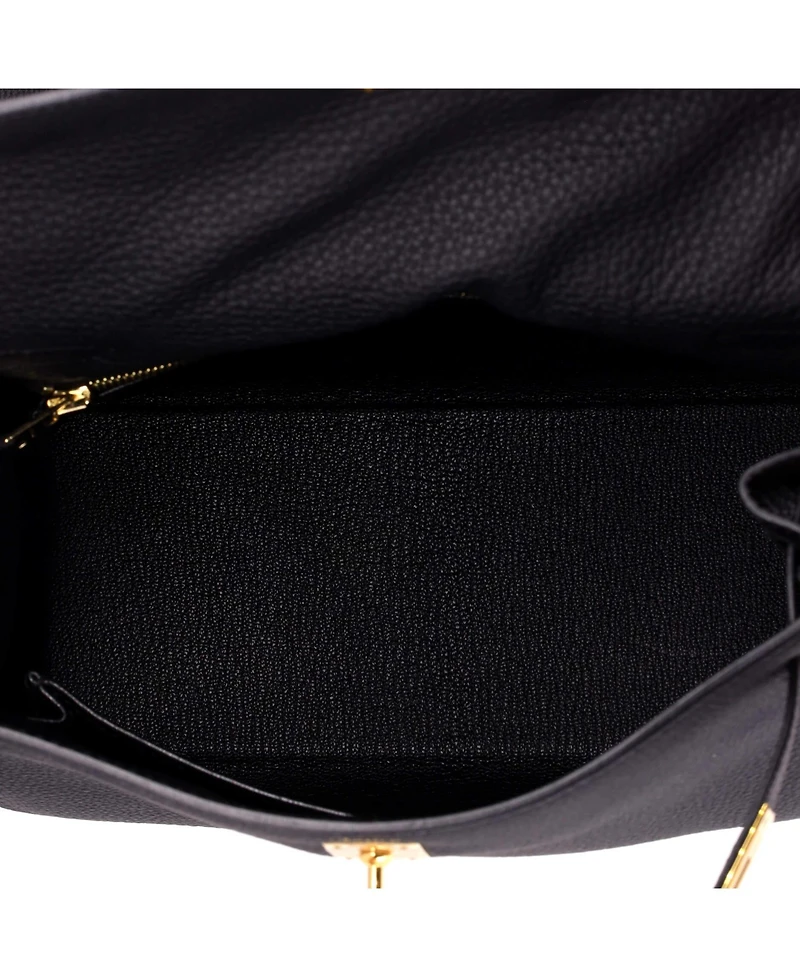 Pre-Owned HERMES Kelly 25 Handbag Black Togo with Gold Hardware