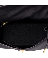 Pre-Owned HERMES Kelly 25 Handbag Black Togo with Gold Hardware