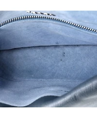 Pre-Owned Prada Small Etiquette Flap Bag Studded Glace Calfskin