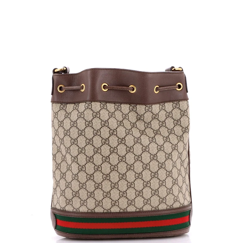 Pre-Owned Gucci Medium Ophidia Bucket Bag Gg Coated Canvas