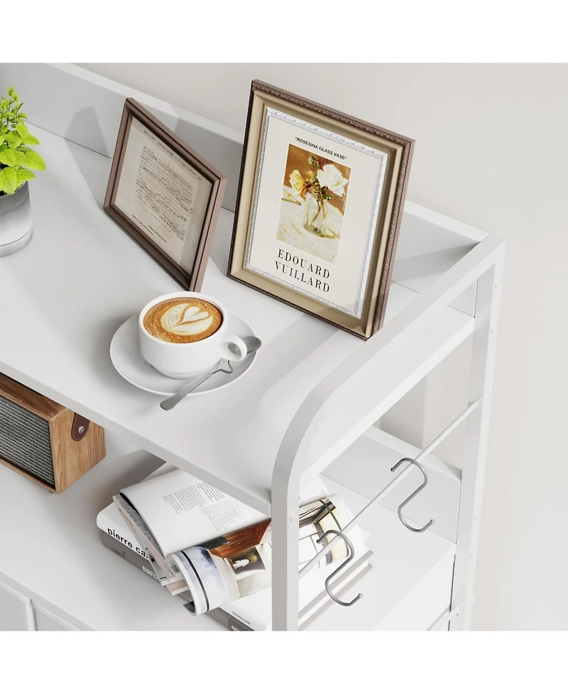 gaomon 5 Drawer Dresser for Bedroom - Storage Organizer Unit with Fabric, Sturdy Metal Frame and Wood Tabletop, Easy Pull Handle.