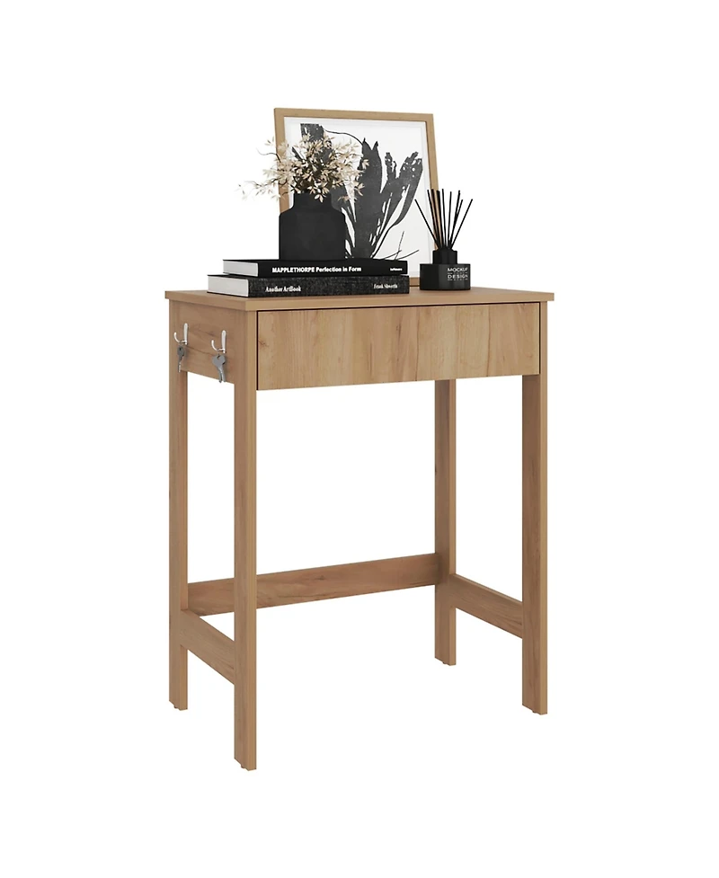 Depot E-Shop Yaak Desk, 1 Drawer, 4 Legs, Oak