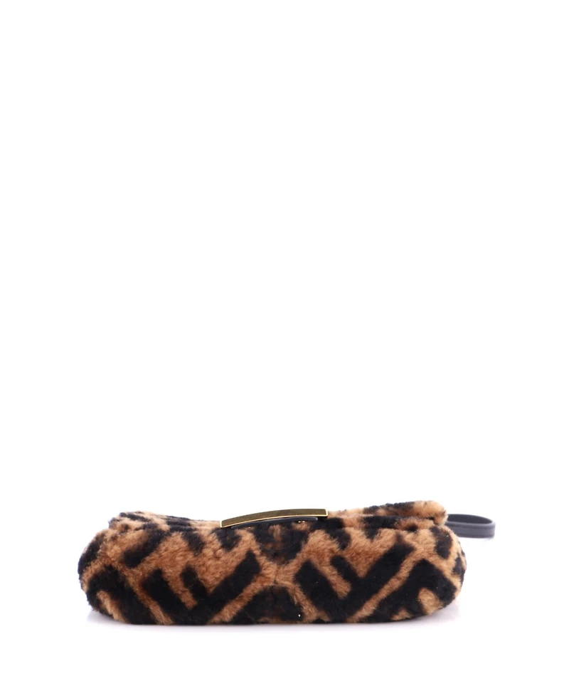 Pre-Owned Fendi Mini Baguette Nm Bag Zucca Shearling