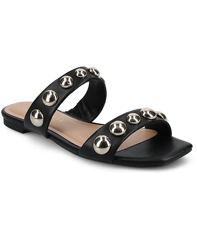 Journee Collection Women's Frida Studded Slide Flat Sandals
