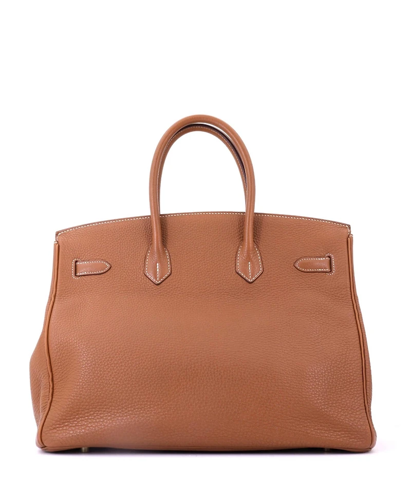 Pre-Owned HERMES Birkin 35 Handbag Brown Togo with Gold Hardware
