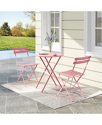 gaomon 3-Piece Folding Bistro Set, 2 Chairs and 1 Table, Weather-Resistant Outdoor/Indoor Conversation Set
