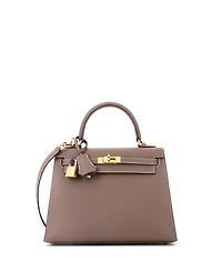 Pre-Owned HERMES Kelly 25 Handbag Grey Epsom with Gold Hardware