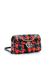 Pre-Owned Gucci Small Gg Marmont Flap Bag Tweed