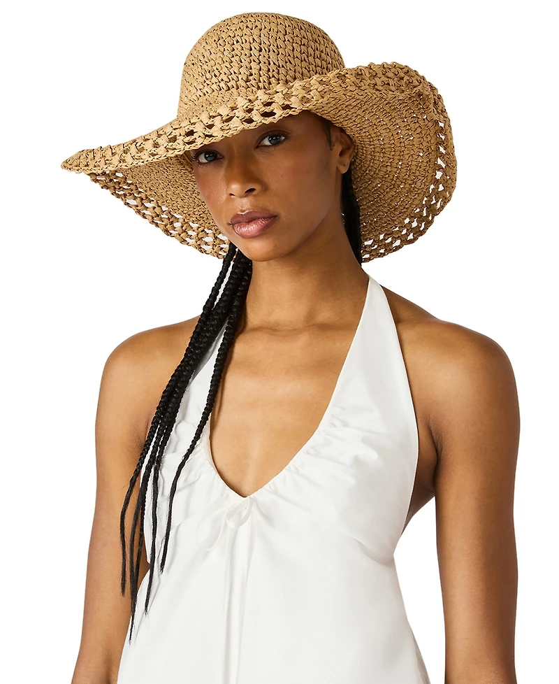 Steve Madden Women's Paper Raffia Floppy Hat