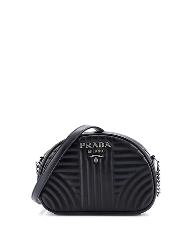 Pre-Owned Prada Small Dome Crossbody Bag Diagramme Quilted Leather