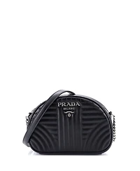 Pre-Owned Prada Small Dome Crossbody Bag Diagramme Quilted Leather