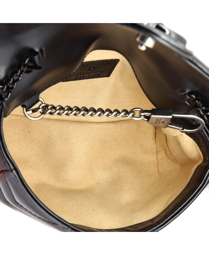 Pre-Owned Gucci Gg Marmont Flap Belt Bag Matelasse Leather