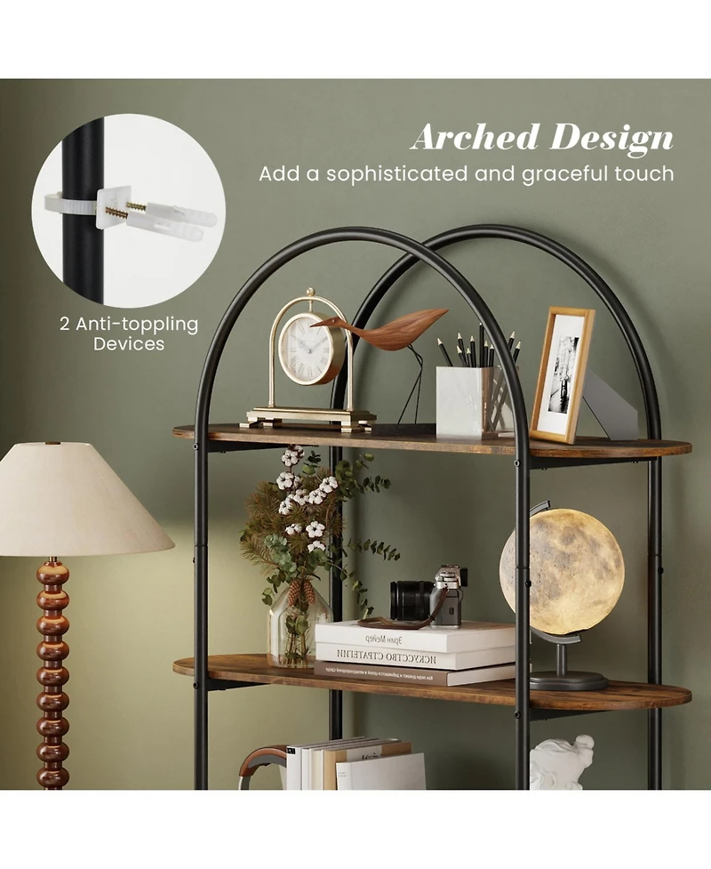 Slickblue 4-Tier Open Bookcase with Sturdy Metal Frame for Living