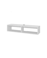 Depot E-shop Klein FloatingTV Stand, Space-Saver Design with Functional Shelves, White
