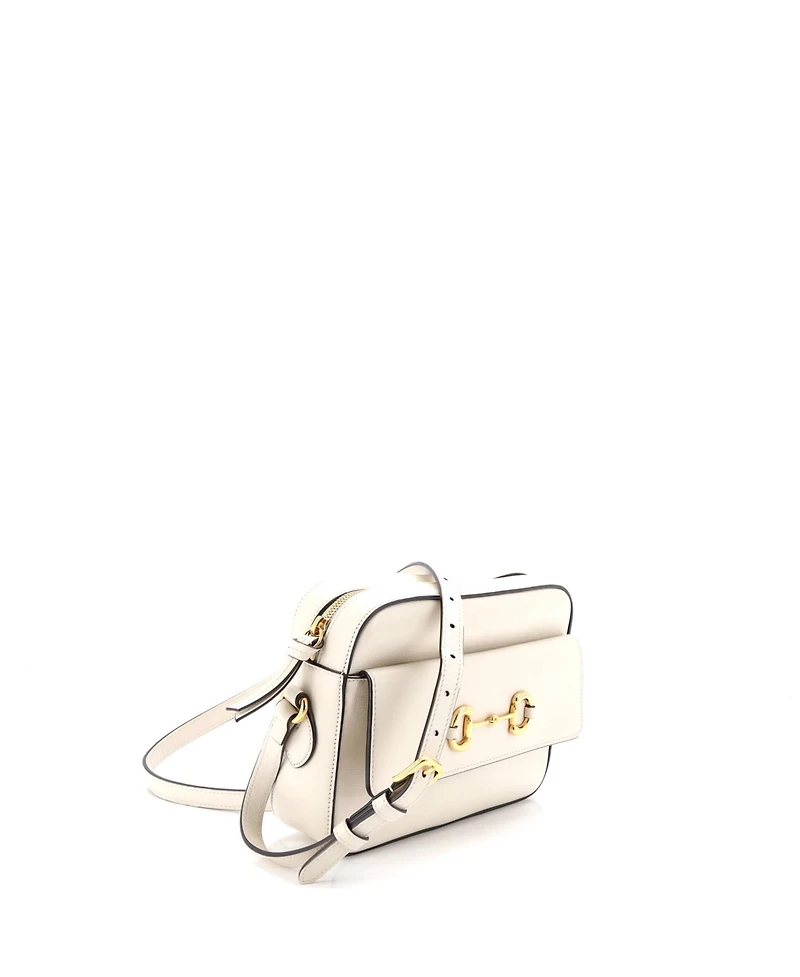 Pre-Owned Gucci Small Horsebit 1955 Flap Pocket Camera Bag Leather