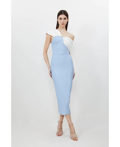 Karen Millen Women's Asymmetric Strap Knit Midi Dress