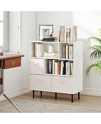 Slickblue 6 Cube Storage Organizer Shelf with Removable Fabric Drawers