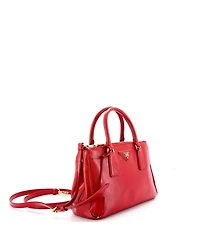 Pre-Owned Prada Mini Double Zip Lux Tote Vernice Saffiano Leather