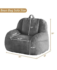 gaomon Giant Bean Bag Chair, Faux Fur Stuffed Bean Bag Couch with Filler, Bean Bag Chair for Adults
