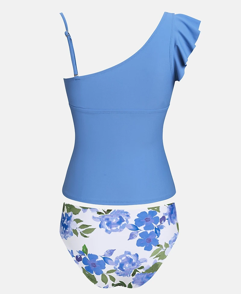 Cupshe Women's One-Shoulder Adjustable Straps Tankini Set